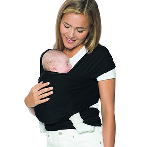 Ergobaby Aura Baby Carrier Wrap for Newborn to Toddler (8-25 Pounds), Pure Black