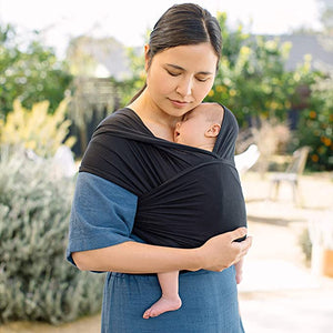 Ergobaby Aura Baby Carrier Wrap for Newborn to Toddler (8-25 Pounds), Pure Black