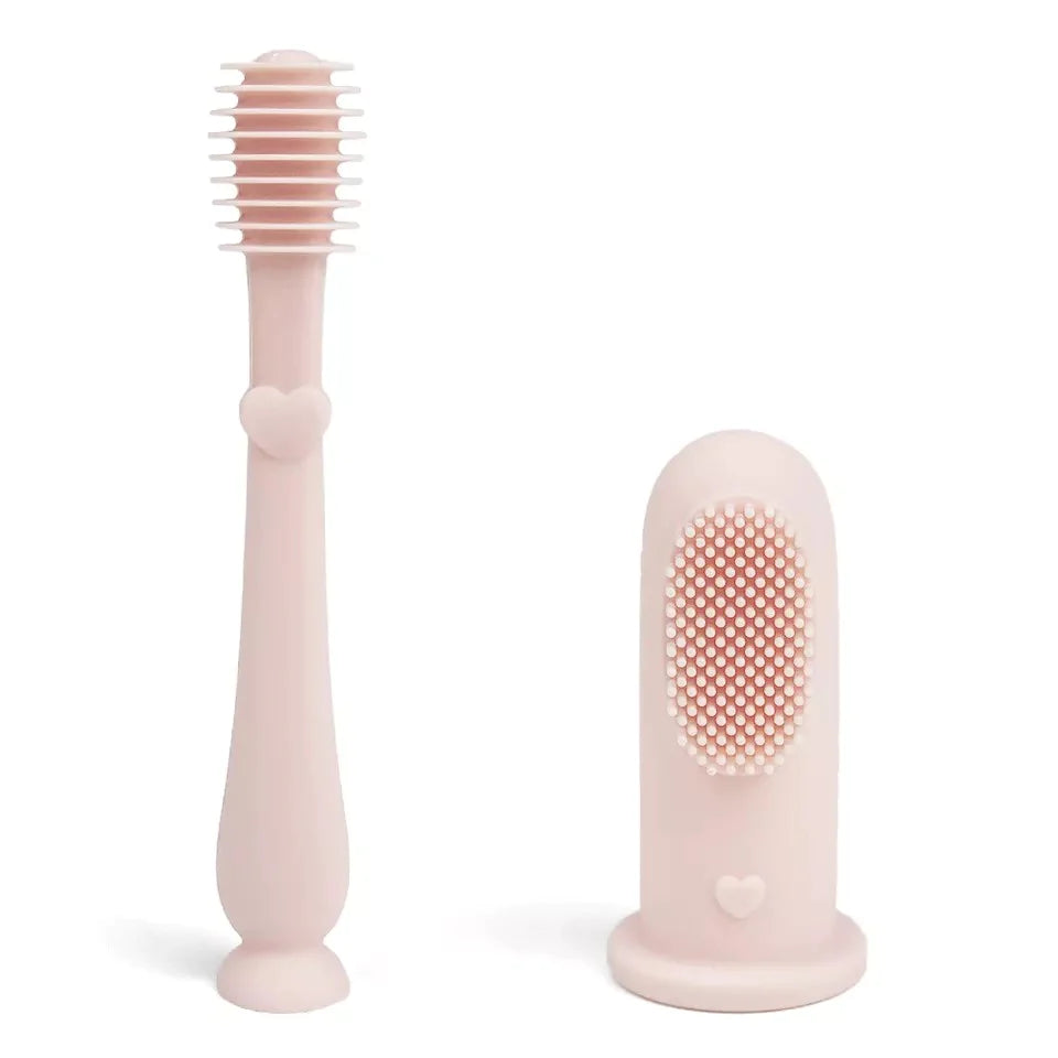 Baby Finger Toothbrush and Tongue Cleaner Oral Set 3m+ (Blush)