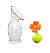 Load image into Gallery viewer, HakkaaSilicone Milk Pump 150ml with Rose Stopper Orange
