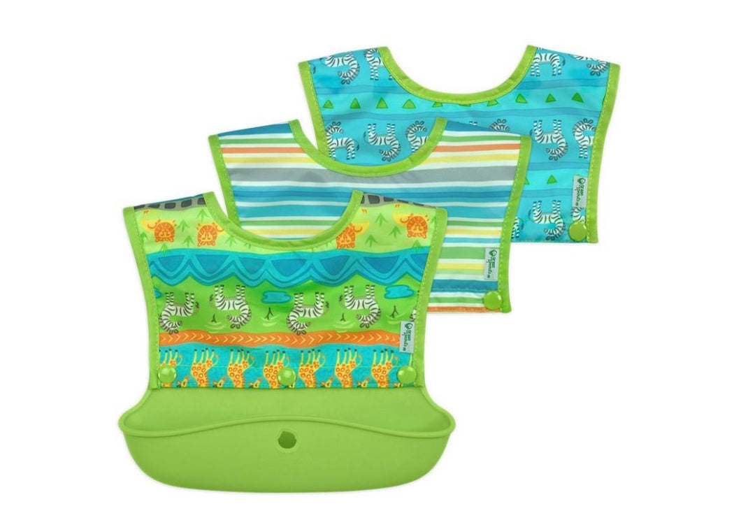 GREEN SPROUTS SNAP & GO SILICONE FOOD-CATCHER BIB (6-18MO)