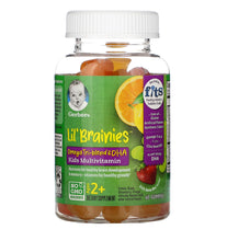 Load image into Gallery viewer, Gerber Lil&#39; Brainies Kids Multivitamin with Omega Tri-Blend &amp; DHA
