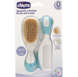 Chicoo Brush and comb- فرشاة ومشط للمواليد من شيكو باللون الأزرق