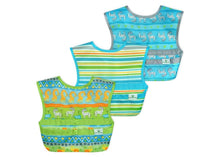 Load image into Gallery viewer, Snap + Go® Easy-wear Bibs (3 pack) - Green Safari
