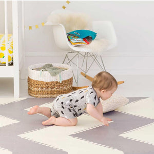 Skip Hop Baby Play Mat, Interlocking Foam Floor Tiles, 70" x 56", Playspot, Grey/Peach