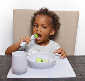 طبق الاطفال السيلكوني 🥣♥️ - الكبير مناسب من عمر ١٢ شهر + Happy bowl