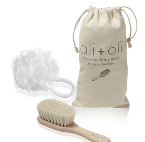 Ali+Oli Ali+Oli Newborn Wooden Hair Brush- Baby Brush Set for Newborns